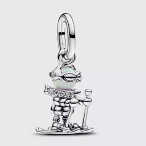 Authentic PANDORA Sterling Silver Skier Dangle Charm 793514C01